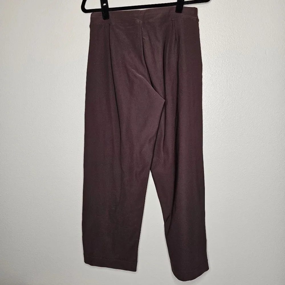 Lucy Size Small Short Brown Wide Leg Yoga Pants Zipper Pockets High Rise - Picture 4 of 6